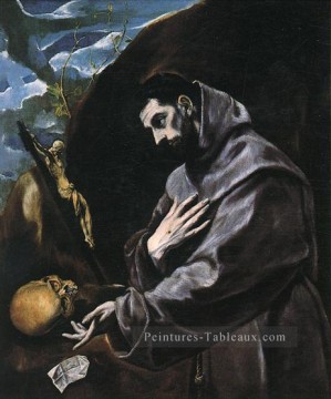 espagnol Tableaux - St François priant 1580 maniérisme espagnol Renaissance El Greco